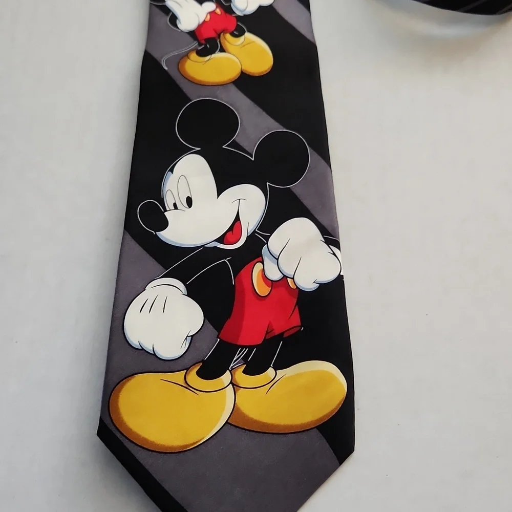 Vintage Mickey Unlimited Classic Mickey Mouse Neck Tie Satin 100% Silk